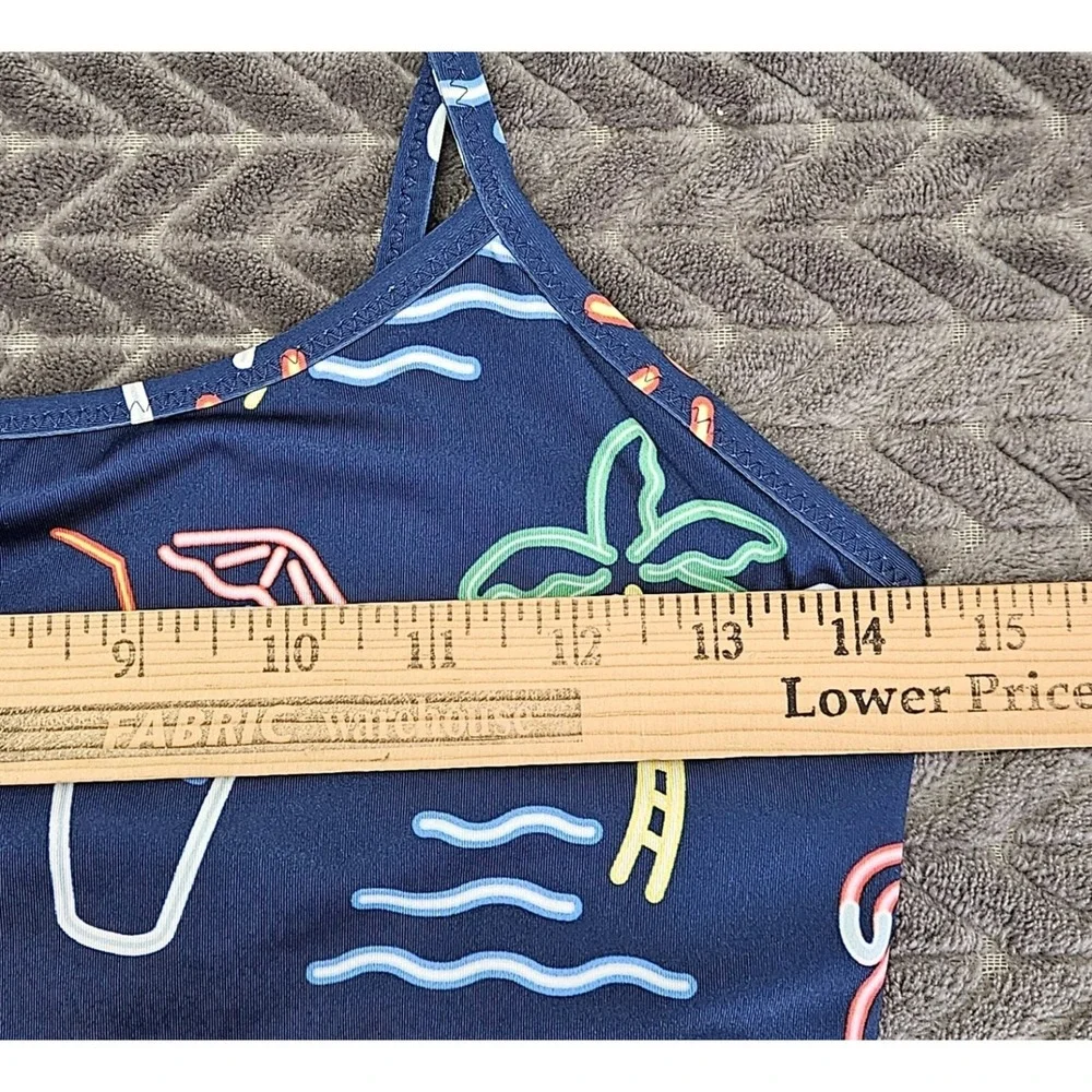 Chubbies Womens The Electric One Piece Swimsuit Medium Retro Neon Cheeky Tropic - Picture 4 of 6